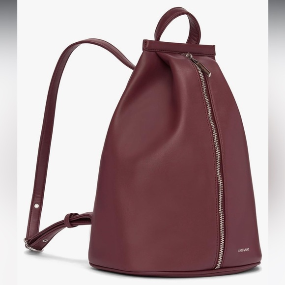 MATT & NAT - Leather Backpack - Burgundy - Picture 3 of 4